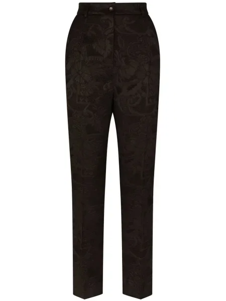 Pantaloni Dolce & Gabbana cu model floral negru