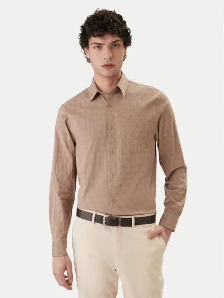 GUESS Cămașă albastru fumuriu negru