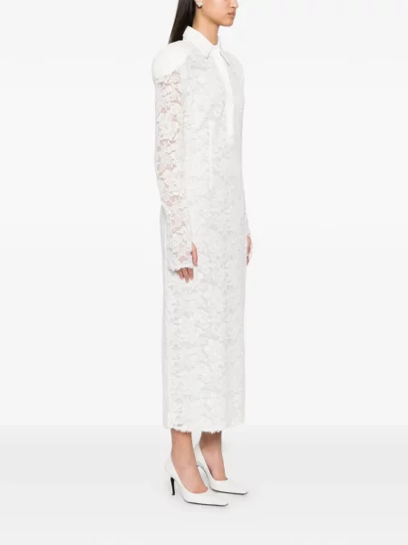 Rochie midi Rowen Rose din dantelă alb