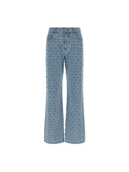 Szerokie jeansy Pinko niebieskie