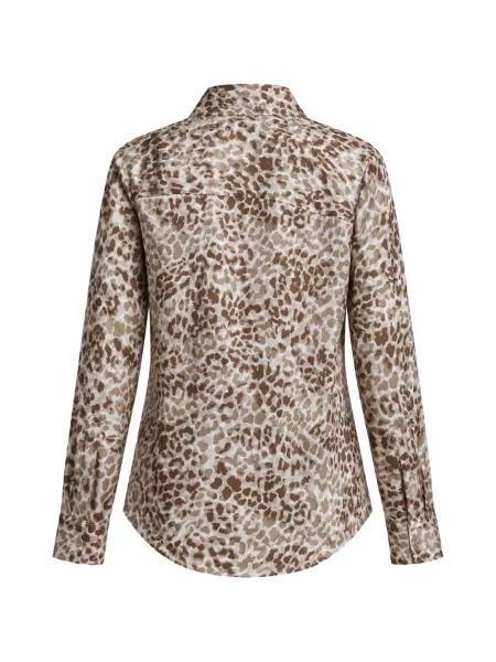 Lung cămașă Dkny cu imagine cu model leopard maro