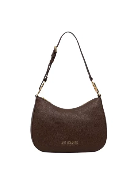 Love Moschino torebka hobo z imitacji skóry brązowa