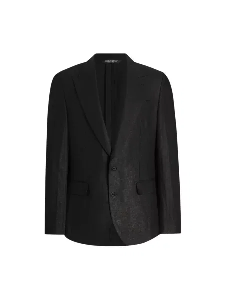 Lniana marynarka Dolce And Gabbana czarna