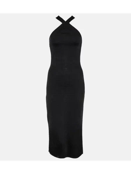 Rochie midi Nili Lotan din jerseu până la genunchi de costum negru