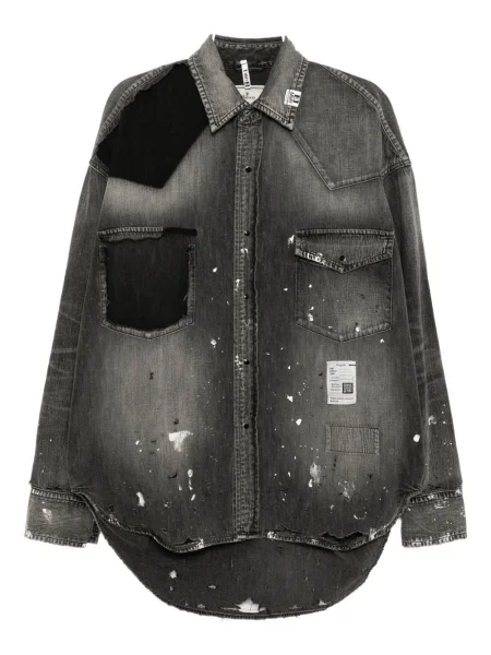 Košile Maison Mihara Yasuhiro se záplatami černá