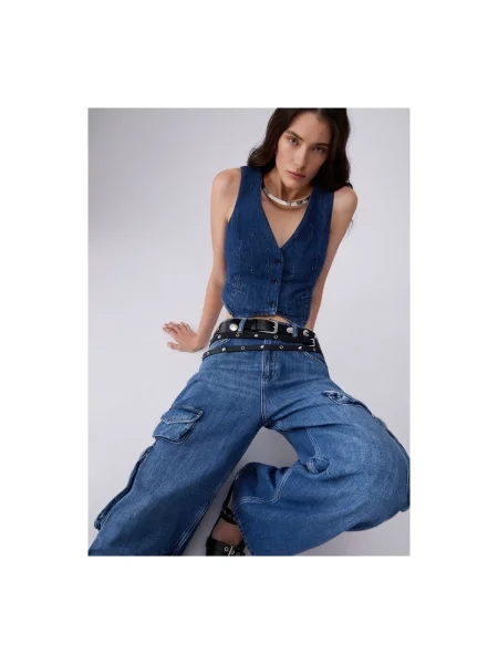 Liu Jo vestă pentru femei din denim albastru