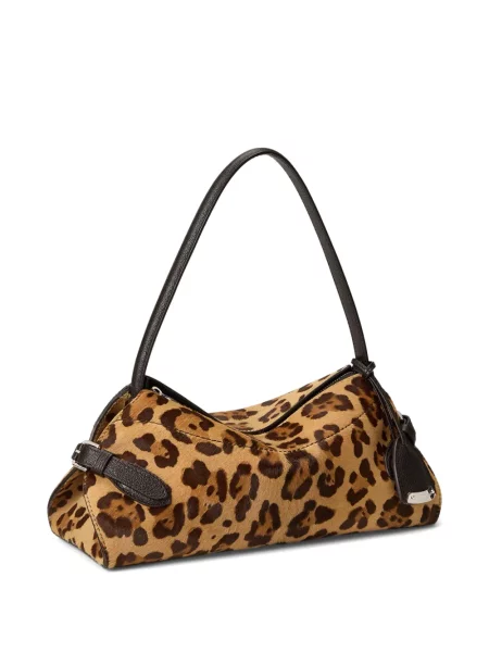 Geantă Ralph Lauren Collection cu imagine cu model leopard maro