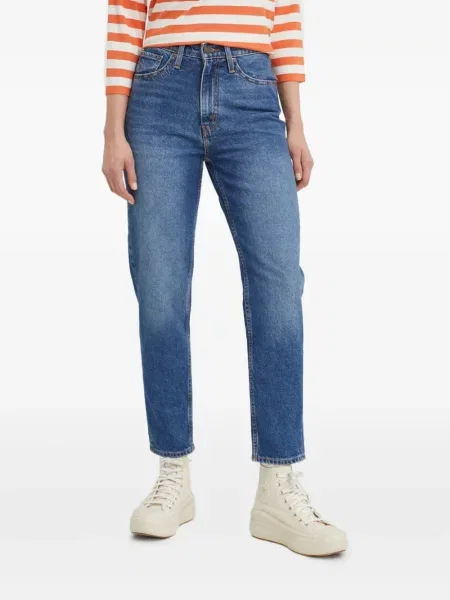 Карирани дънки straight leg Levi's® с шипове кафяво