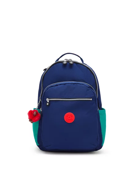 KIPLING Rucsac Seoul bleumarin / jad verde