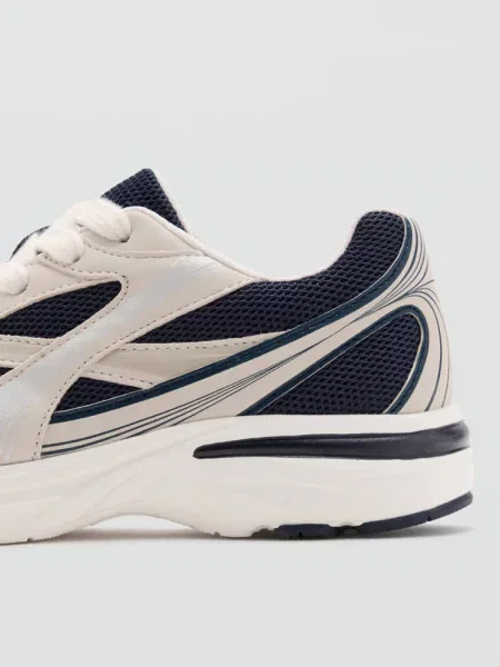 Buty sportowe sznurowane ze wstawkami Dzieci 38 MANGO KIDS granatowy