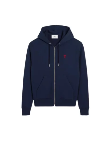 Bluza z kapturem Ami Paris w serca z kapturem niebieska
