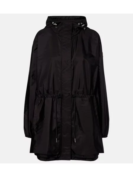 Parka Moncler z kapturem czarna