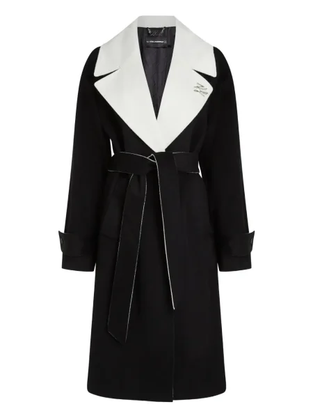 Kołnierzykowy płaszcz Karl Lagerfeld czarny