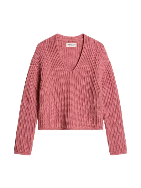 Sweter Marc O'polo z dekoltem w serek różowy