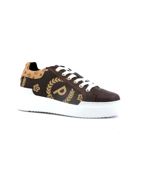 Sneakersy Pollini skórzane brązowe