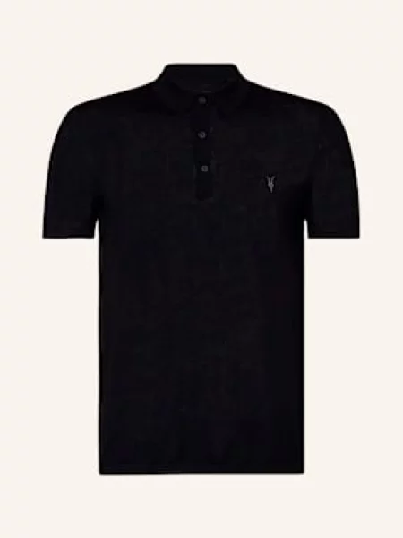 Allsaints Koszulka Polo Z Dzianiny Mode Merino Z Wełny Merino schwarz czarne