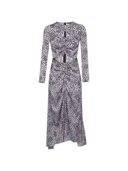 Rochie midi Maje cu model leopard roz