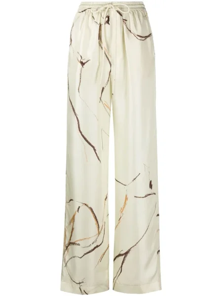 Pantaloni Nanushka de mătase verde