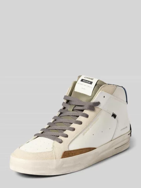 Sneakersy w wysokim kroju z nadrukiem z logo model DELUXE' Crime London białe