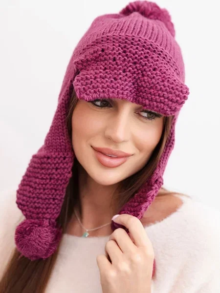 Căciulă Kesi cu pompoane fucsie