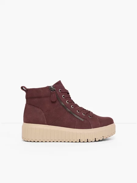 Sneakersy Jana z wysoką cholewką na platformie czerwone