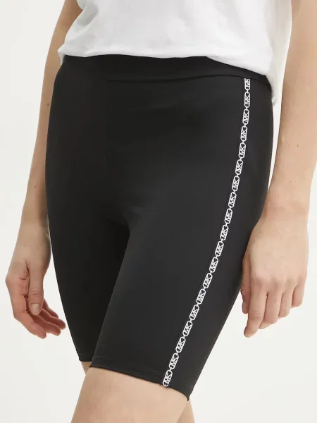 MICHAEL Michael Kors pantaloni scurti femei cu imprimeu high waist negru