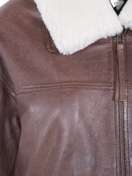 Gulerat geanta de piele Seventy maro