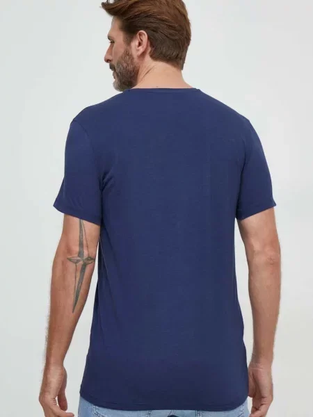 GUESS Tricou CALEB HERO albastru alb