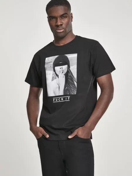 Mister Tee Tričko F#?KIT / bílá černá
