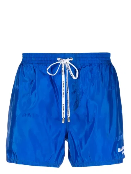 Pantaloni scurți Balmain cu imagine albastru