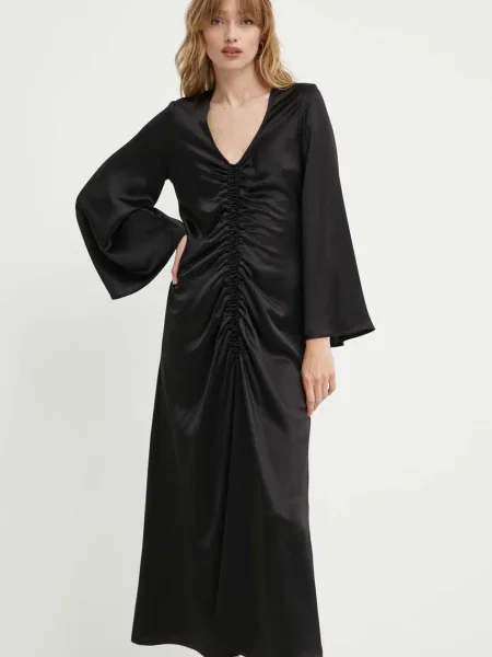 By Malene Birger sukienka LAVENDE niebieski maxi rozkloszowana czarna