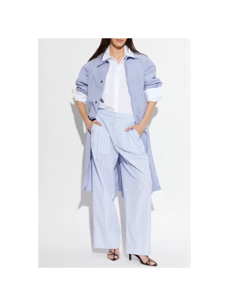 Trencz Rag & Bone w paski popelinowy niebieski