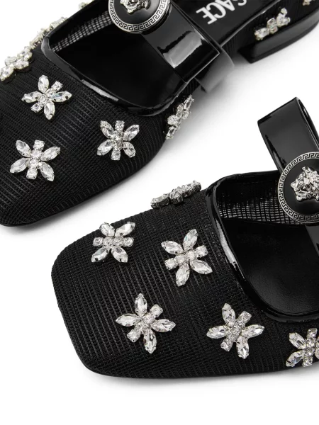 Μπαλαρίνες Versace με πετραδάκια μαύρο