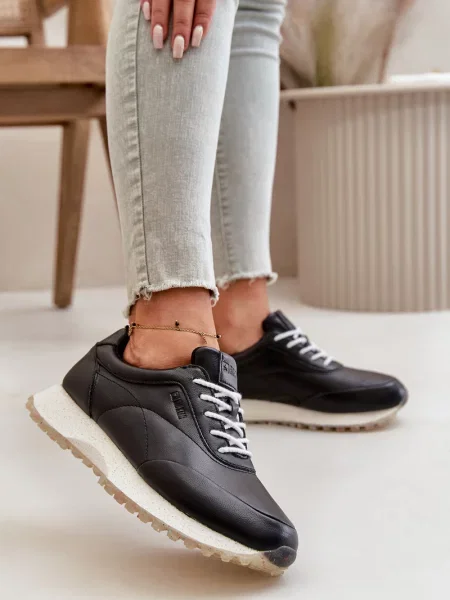 Sneakerși Big Star Shoes din piele negru