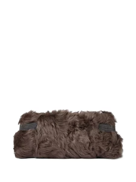 Clutch Brunello Cucinelli καφέ