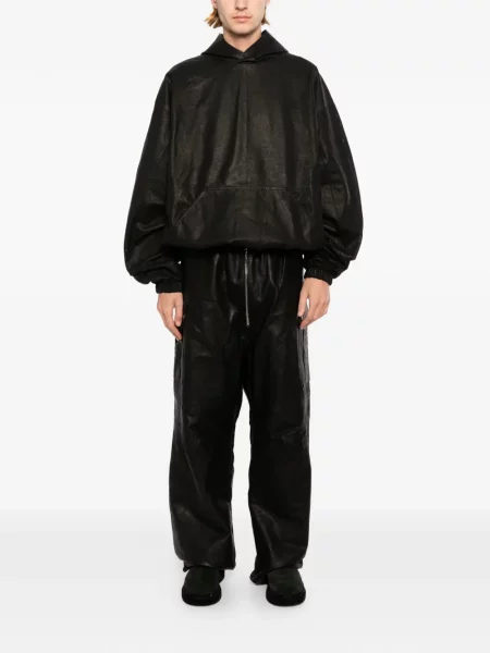 Δερμάτινο hoodie A Diciannoveventitre μαύρο