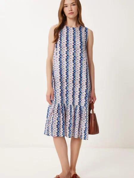 Happiness İstanbul Obleka marine / azur pastelno roza zelena