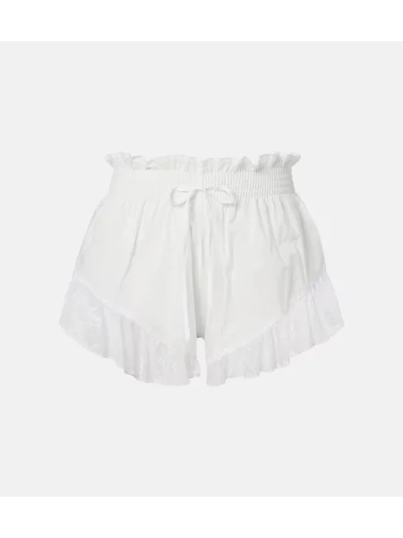 Pantaloni scurți Montce din dantelă alb