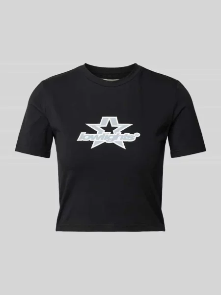 T-shirt krótki z nadrukiem z logo model ‘SUPERSTAR’ Low Lights Studios czarna