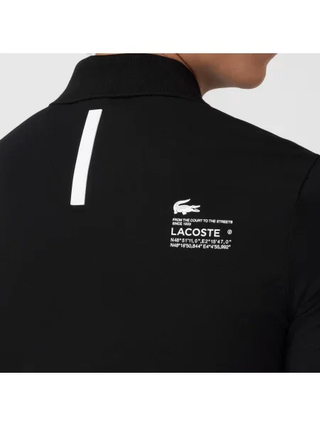 Lacoste Koszulka Polo O Regularnym Kroju Markowa Piqué czarna