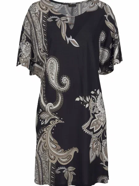 LASCANA Rochie de plaja bej / ecru / maro deschis negru