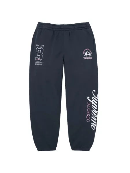 Pantaloni Supreme cu imagine alergare albastru