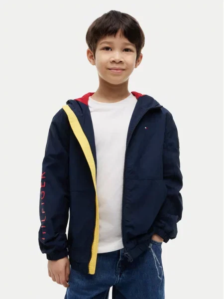Tommy Hilfiger Преходно яке Windbreaker Graphic Тъмносин