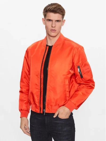 Bomber jakna Calvin Klein oranžna