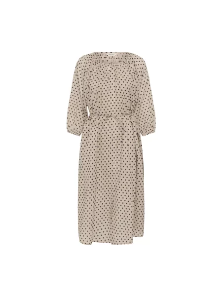 Sukienka midi Part Two do kolan beżowa