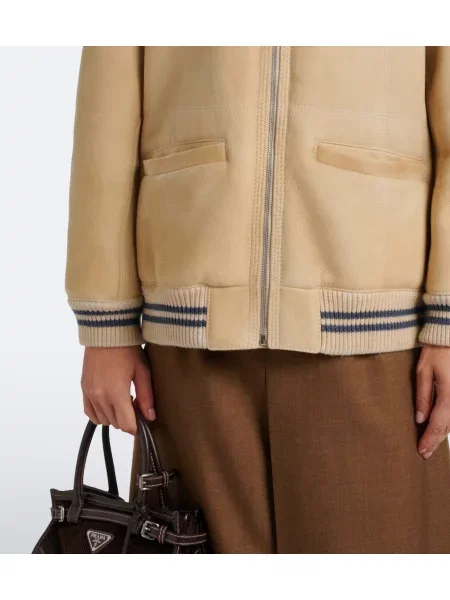 Geacă bomber Prada de lână bej