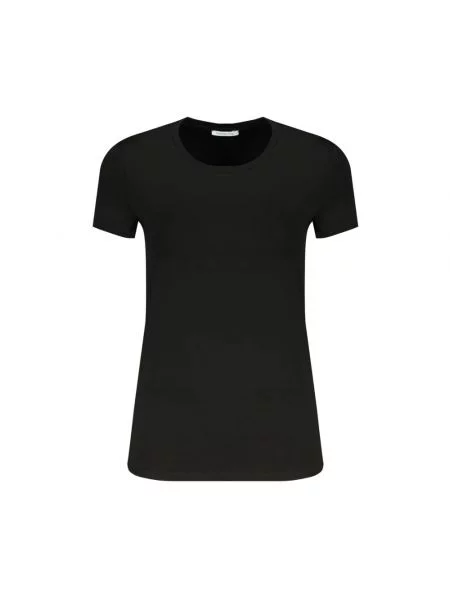 Krótka koszulka Patrizia Pepe z krótkim rękawem z kamieniami czarna