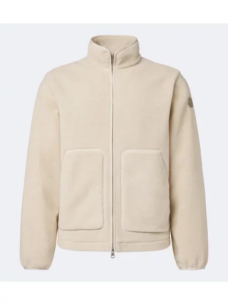 Geacă Moncler din fleece bej