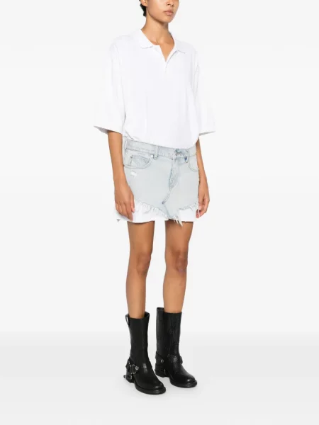 Rochie din denim Alexander Wang alb