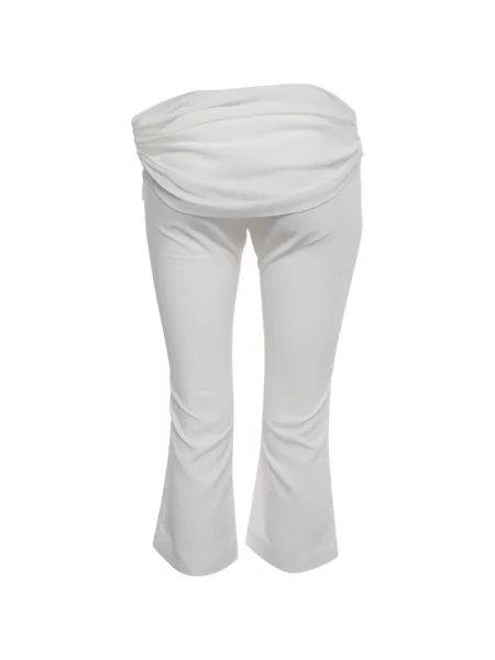 Pantaloni Cherie drapate alb